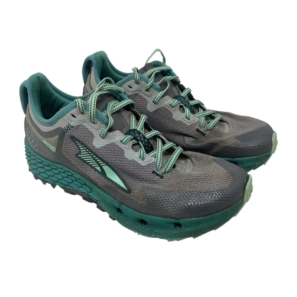 Altra Timp 4 Women’s Size 7.5 Gray Teal Green Trail Running Hiking Shoes Camping